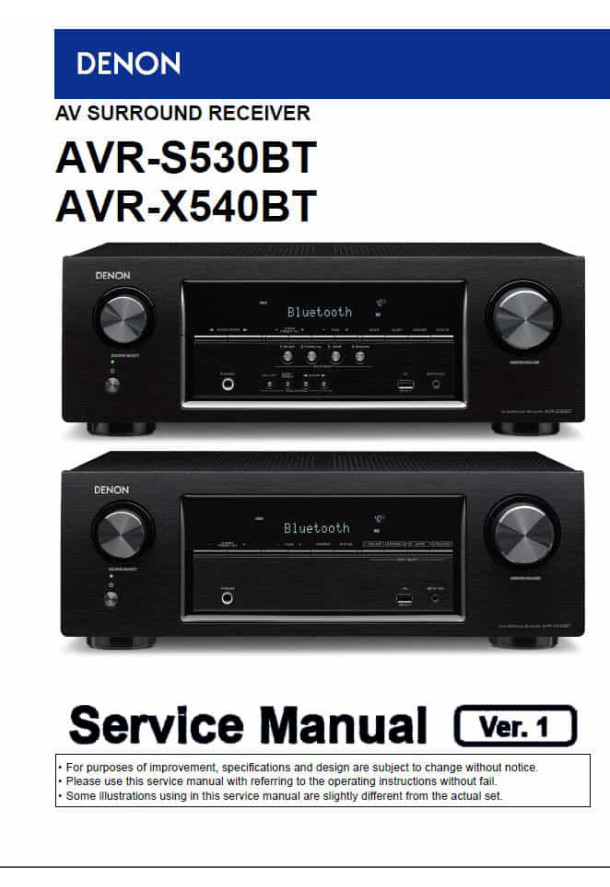 AVR-S530BT, AVR-X540BT Ver.1